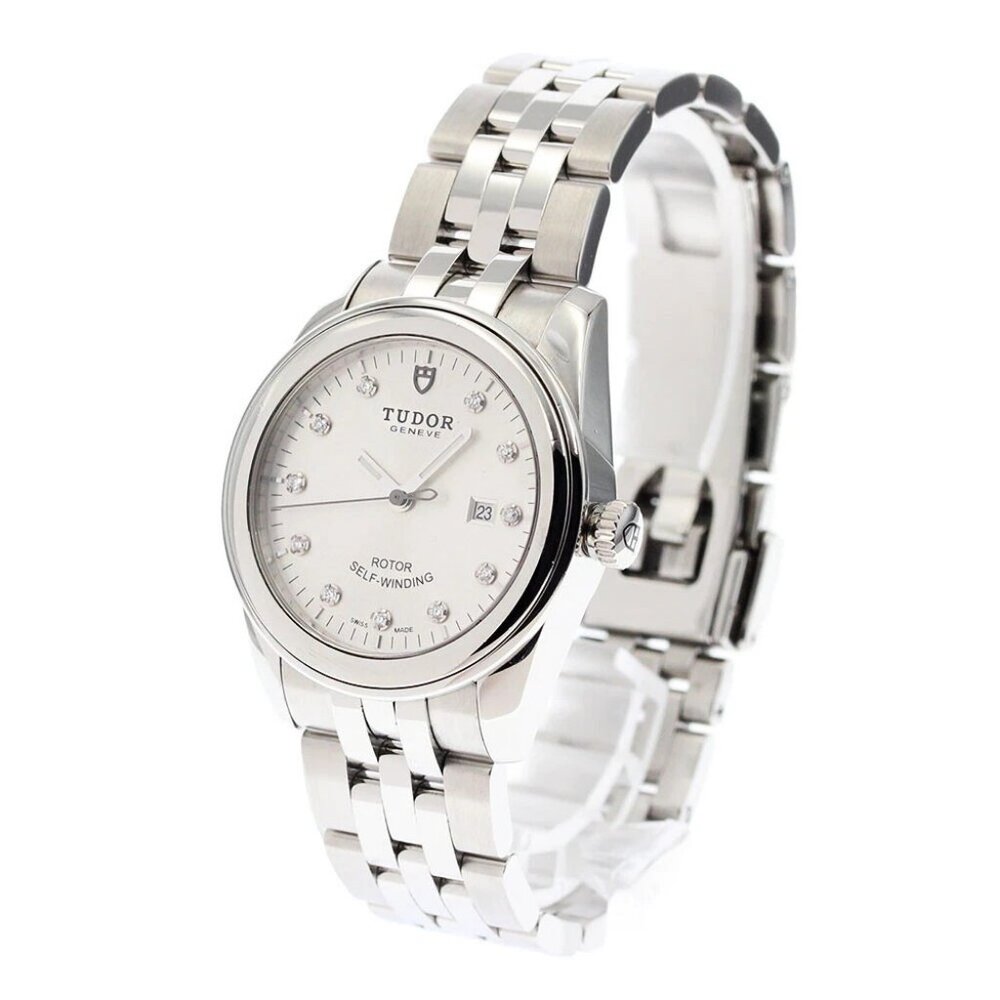 TUDOR Glamour 53000 11P Diamond Date Silver Dial Automatic Boy's Watch